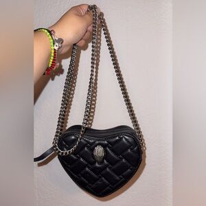 KURT GEIGER Black Quilted Heart-Shaped Bag